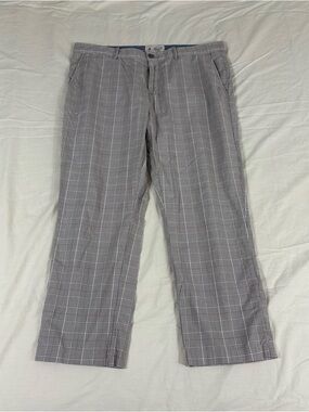 Original Penguin Mens Gray Plaid Straight Dress Pants 36 X 32